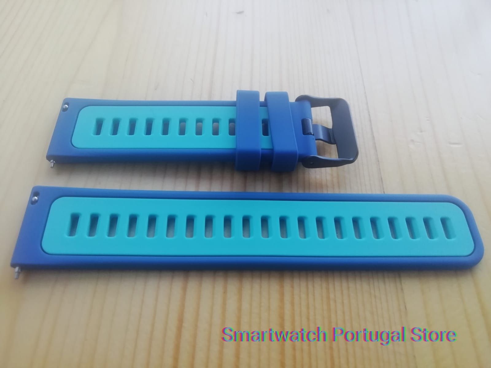 Bracelete 22mm em silicone (Nova) Azul e Verde