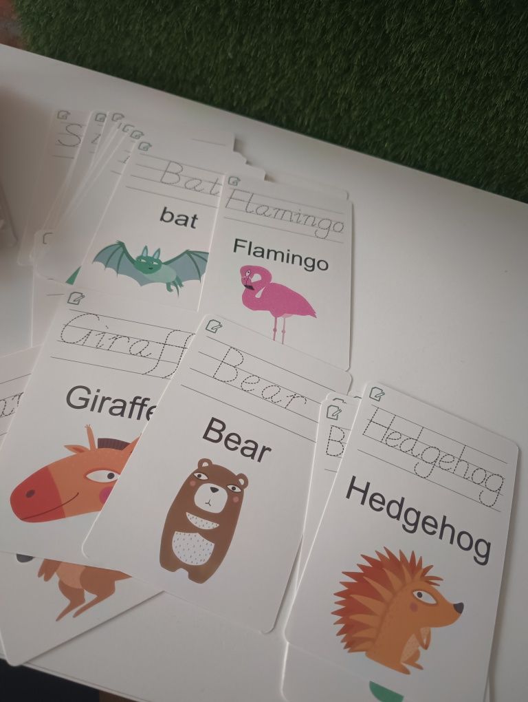 Karty edukacyjne,zestaw, nauka angielskiego, święta,Mikołajki, prezent