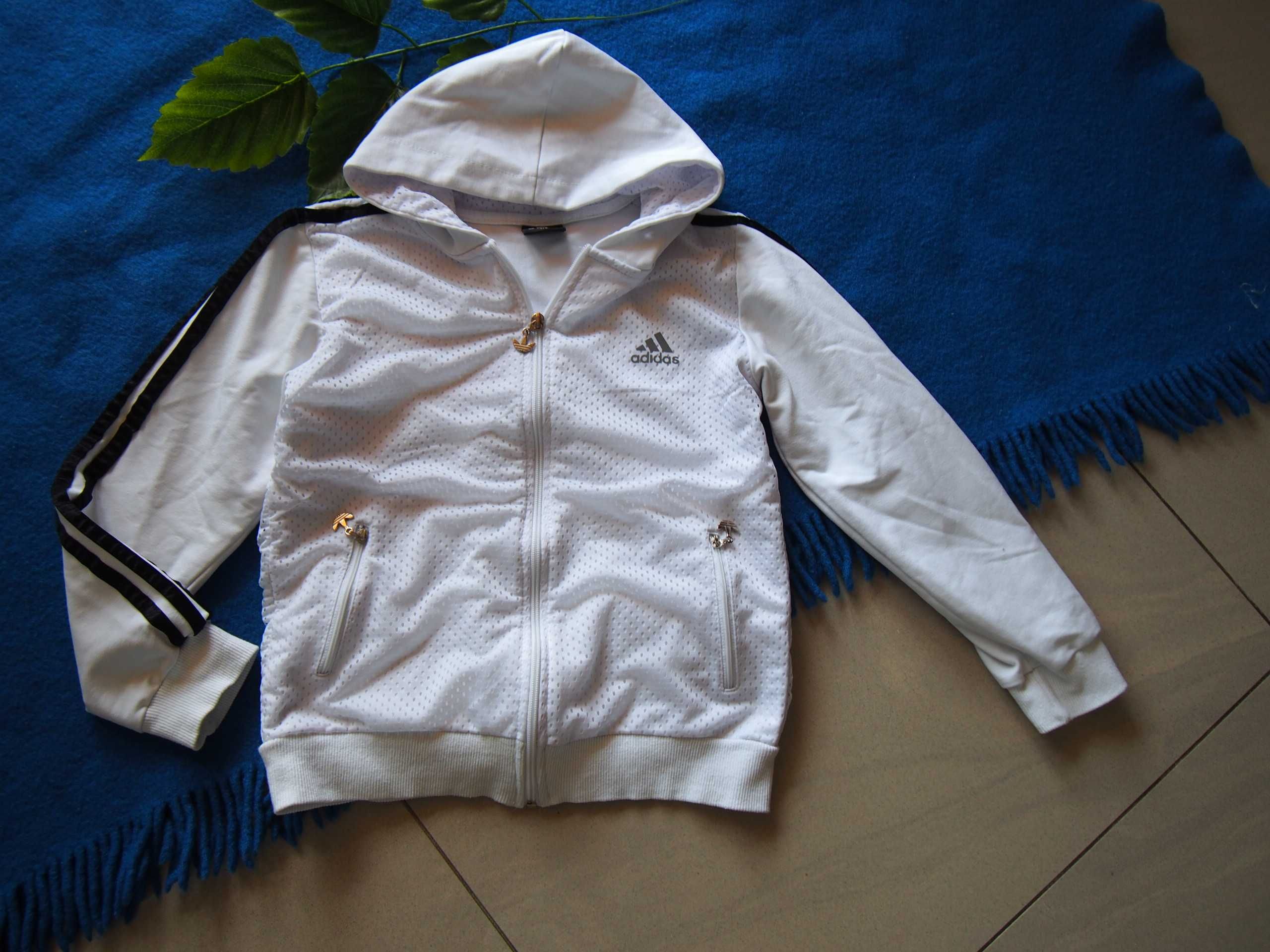 Bluza biała 128 cm Adidas dziewczynka