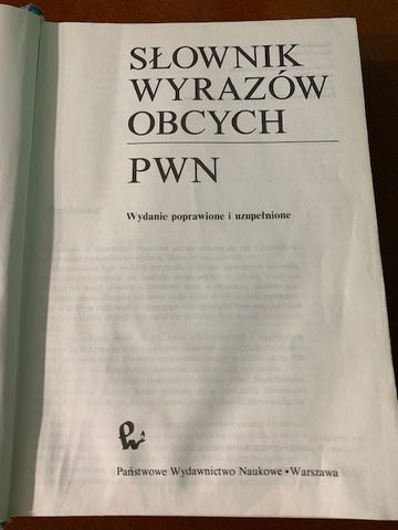 Słownik Wyrazów Obcych PWN Warszawa 1991
