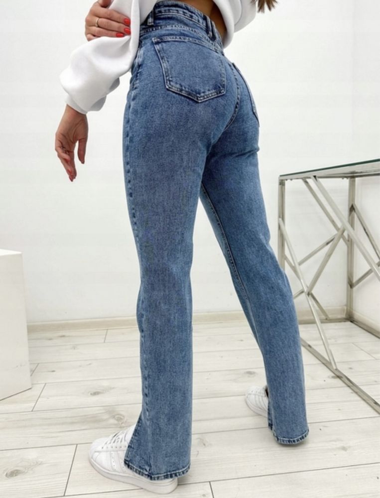 Jeansy PREMIUM dzwony wysoki stan XS