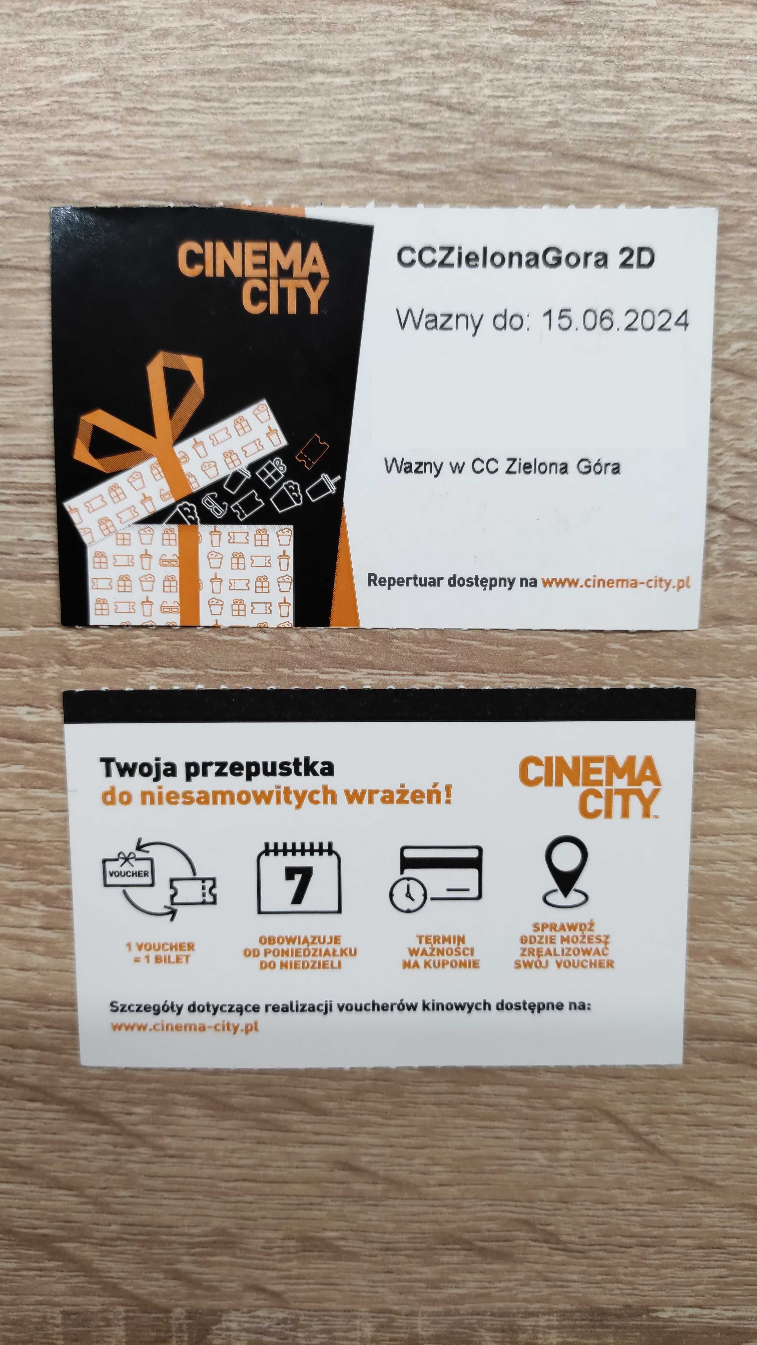 CINEMA CITY - Voucher / bilet na seans filmowy 2D