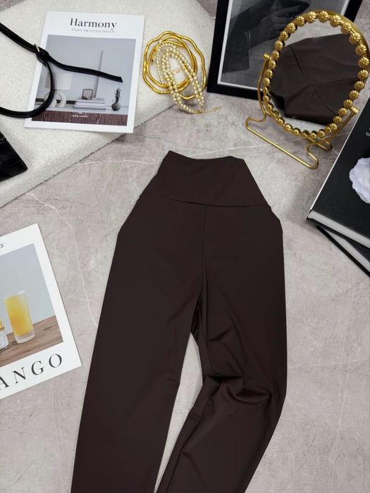 Лосини матові біфлекс шоколад висока посадка з ефектом  утяжки