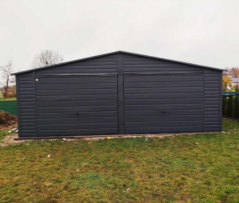 Garaż blaszany 6x5 spad do tyłu OKAZJA ! Konstrukcja OCYNK