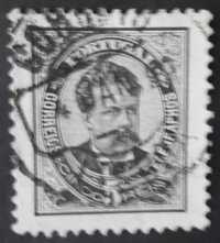 Selos Portugal 1884/1887-D. Luís 5 r. Frente novo valor Af./Mundif. 60
