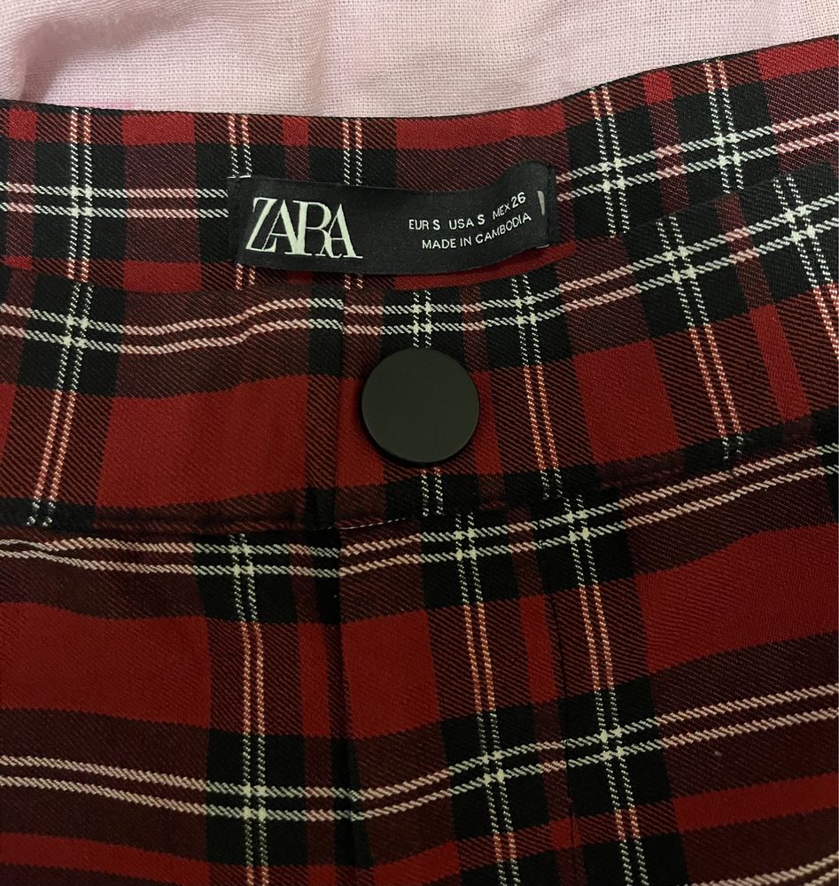 Штаны лосины Zara в клетку новые