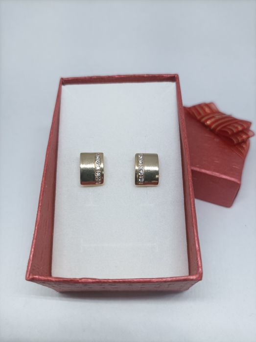 Złote kolczyki z cyrkoniami złoto 585