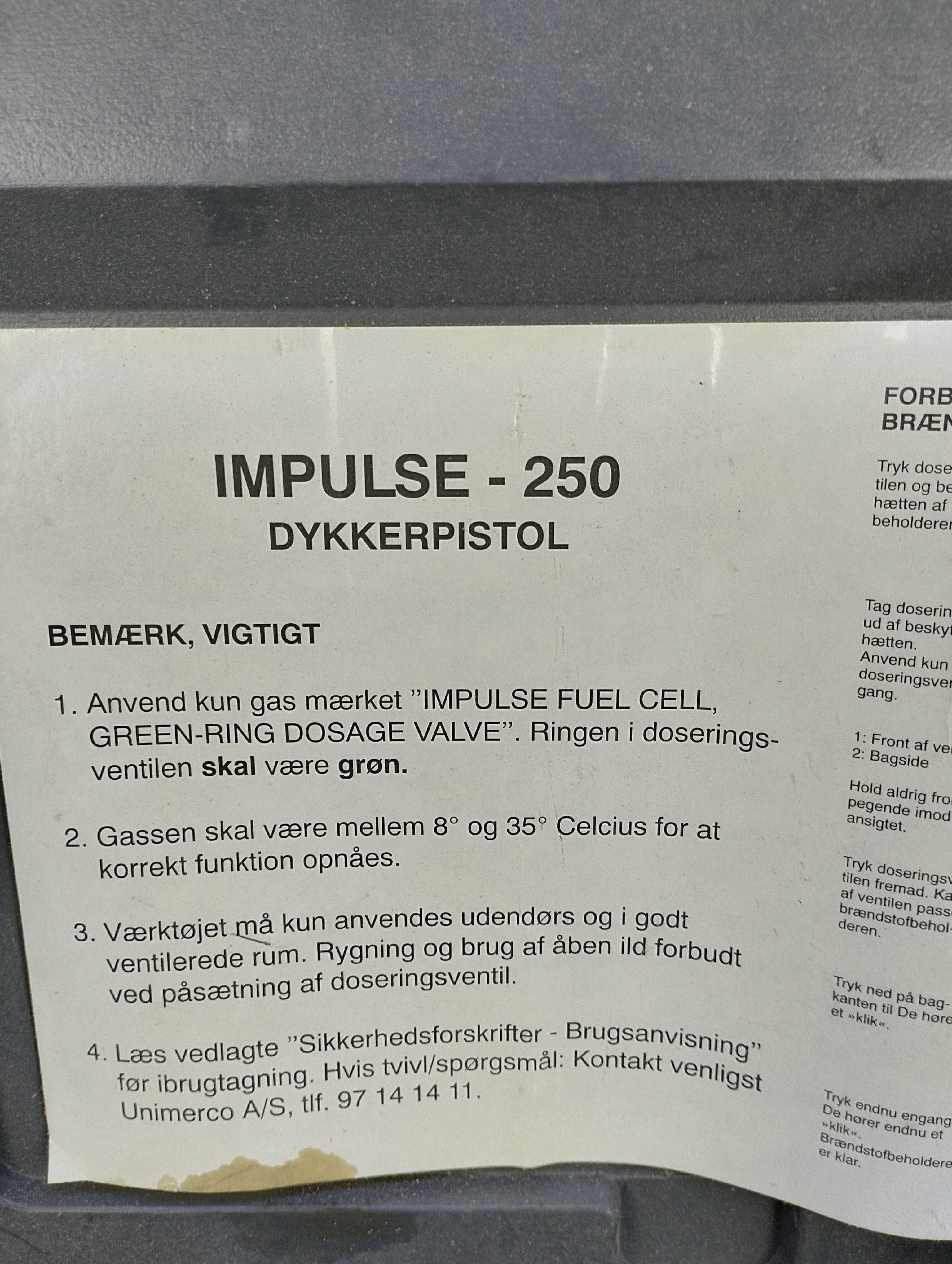 gwoździarka gazowa paslode impulse 250