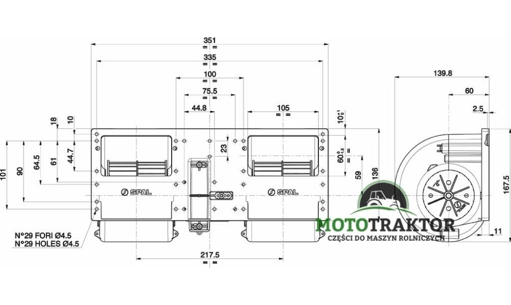 Dmuchawa wentylator do Case JX MXM New Holland TD TM Ford 70,80,90,95