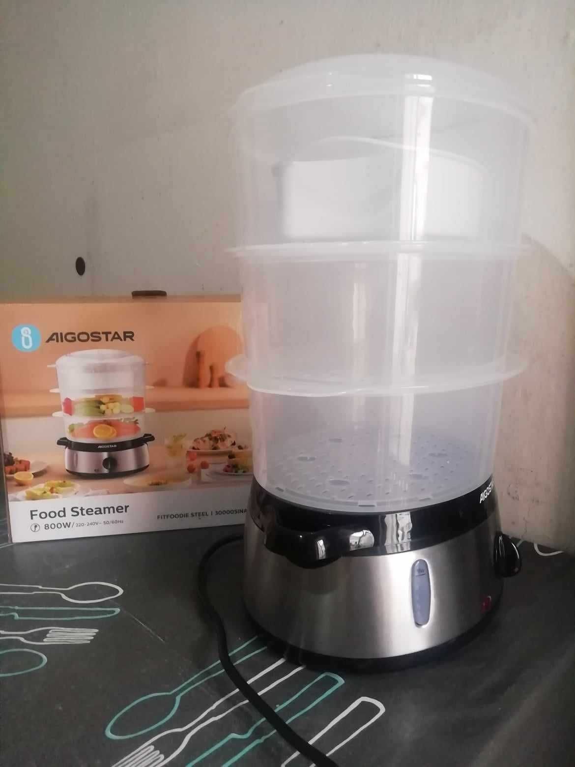 Máquina de Cozer a Vapor AIGOSTAR Fitfoodie Steel (800W - Inox)