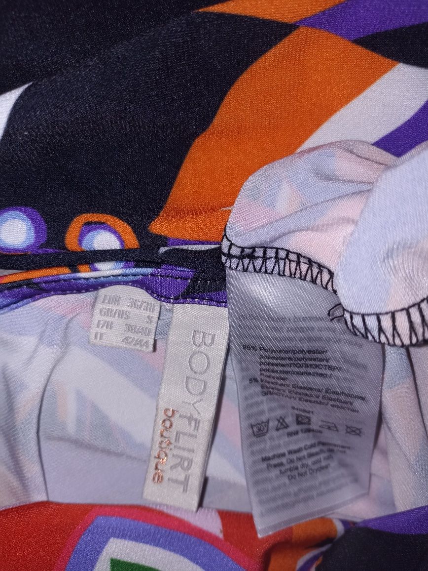 Nowa długa sukienka wiązana w pasie , żywe kolory  Bodyflirt 36/38