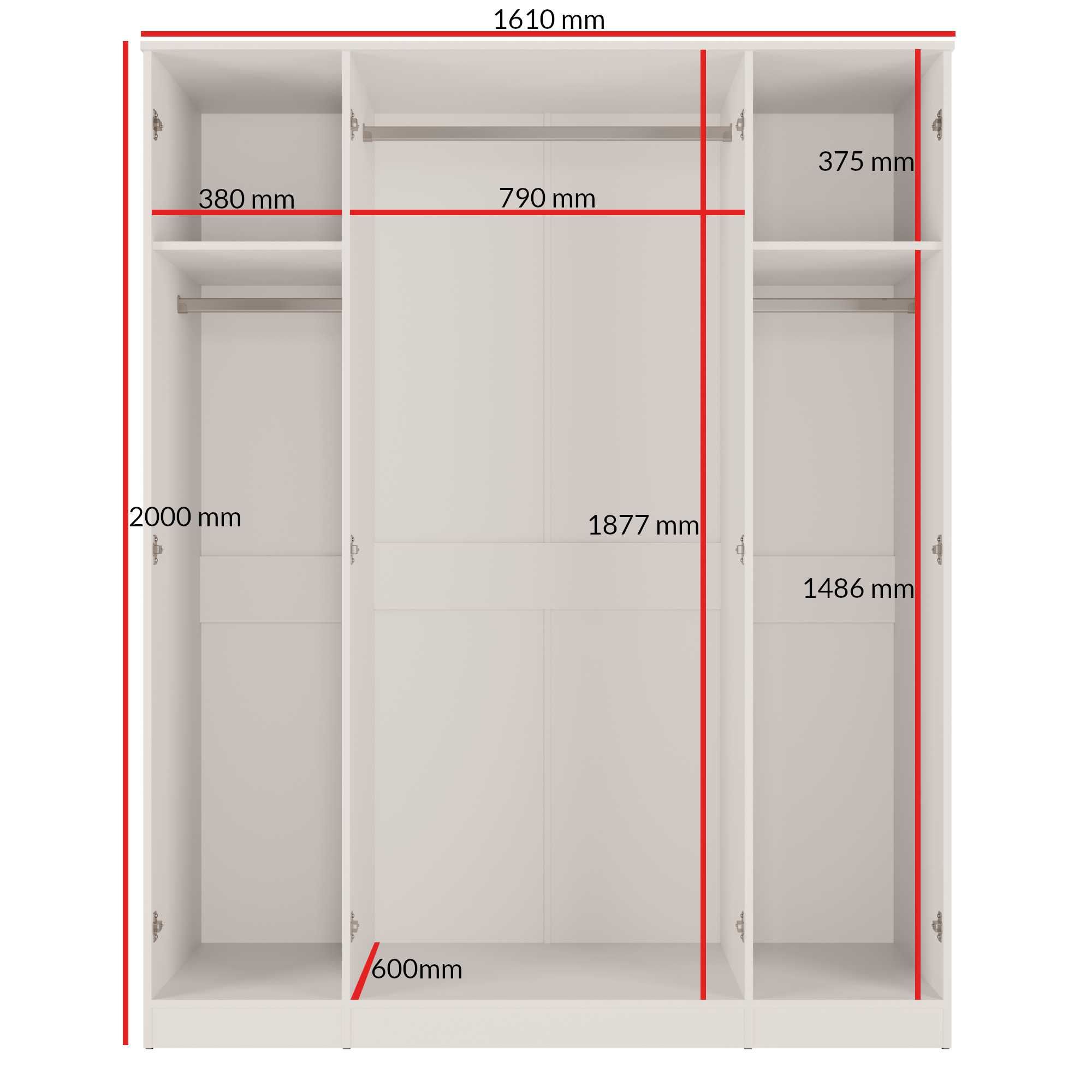 Szafa uchylna z lustrem Monza 4D 160 3 warianty [Darmowa Dostawa]