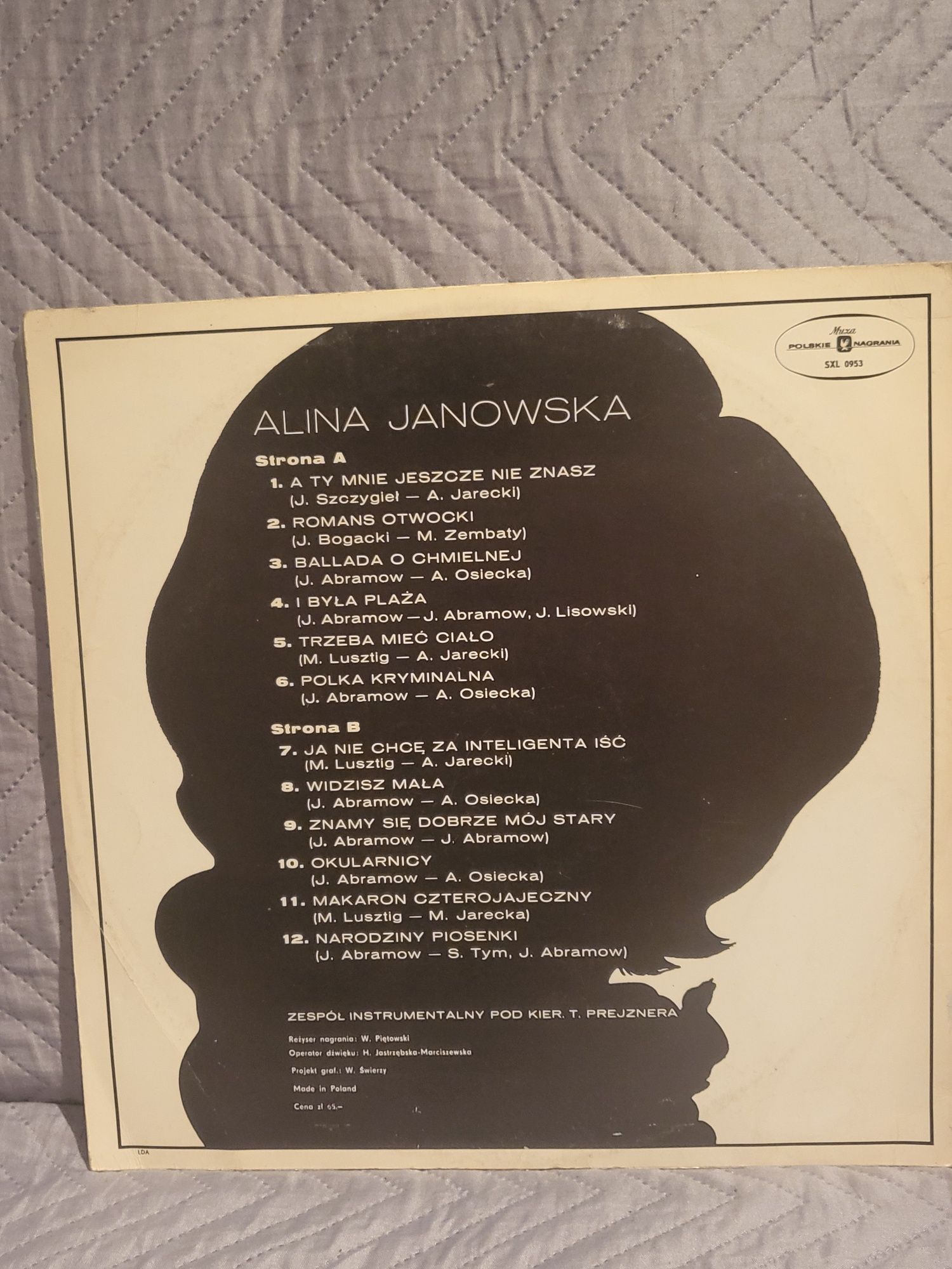 Nieużywana nowa płyta Alina Janowska- tekst A.Osiecka -Muza 75 r