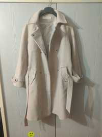 Пальто женское бежевое шерстяное 48-50 размер