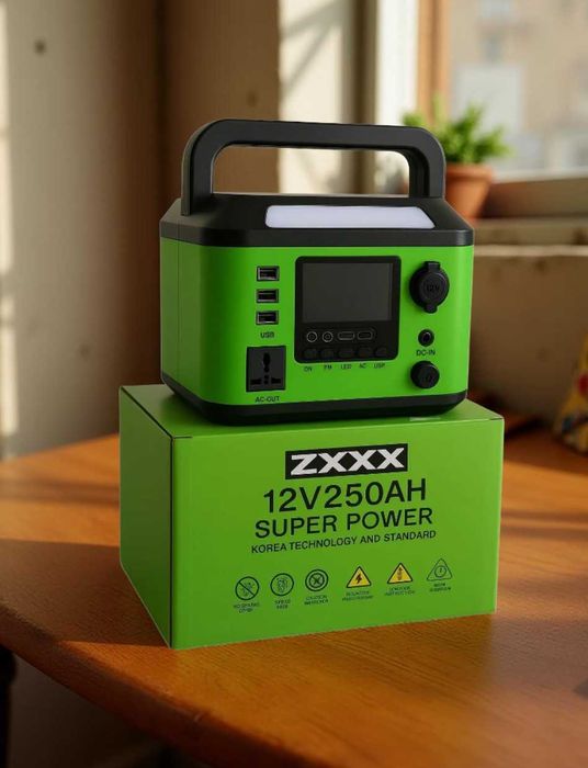 Портативна електростанція 500wh 1000w 220v з ліхтарем