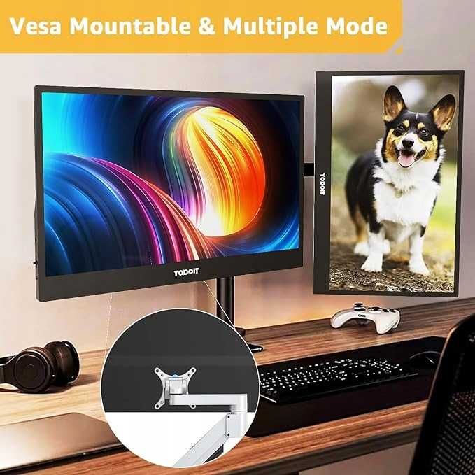 Monitor LCD yodoit przenośny 15,6 " 1920 x 1080 px IPS / PLS + ETUI
