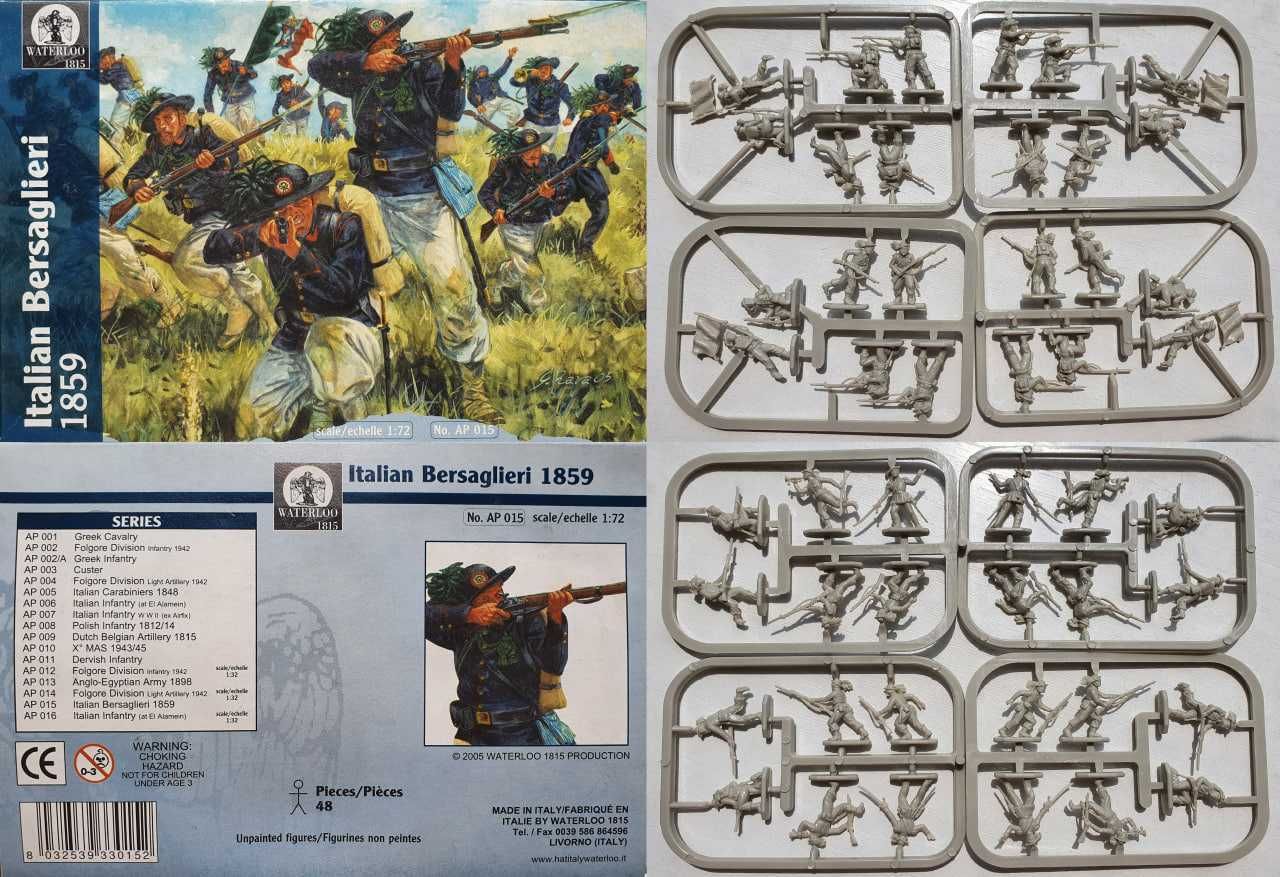 Наборы солдатиков 1/72 Waterloo 1815 с AP005 до AP021