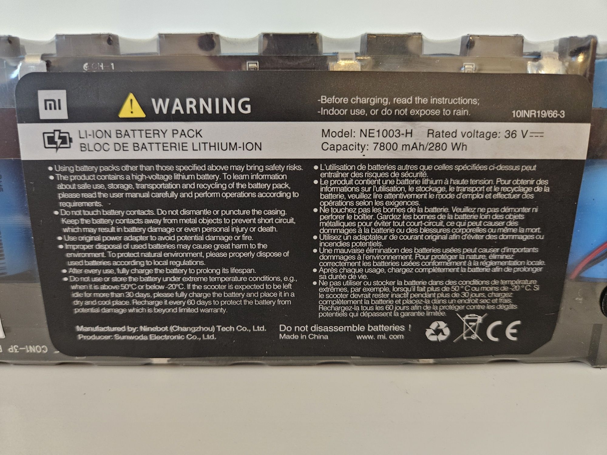 Bateria de lítio Xiaomi 36v 7.8 Ah usada
