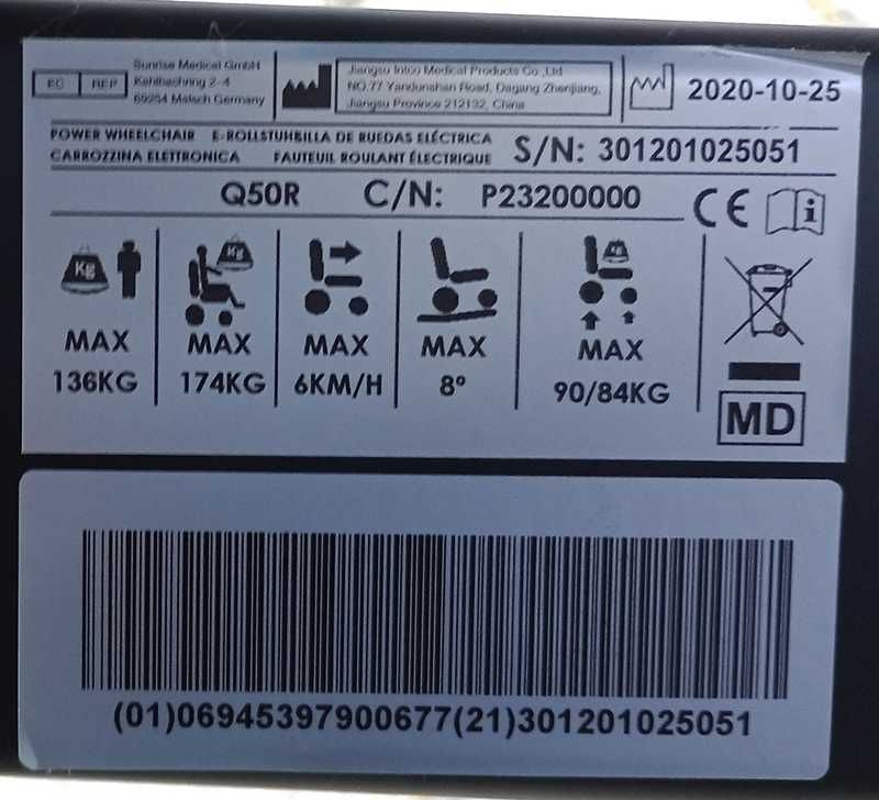 Składany wózek inwalidzki elektryczny Quickie Q50R cena do negocjacji