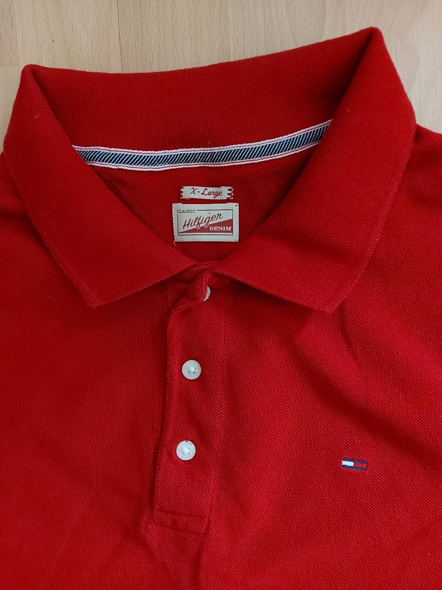Czerwona męska koszulka polo Tommy Hilfiger rozm. XL