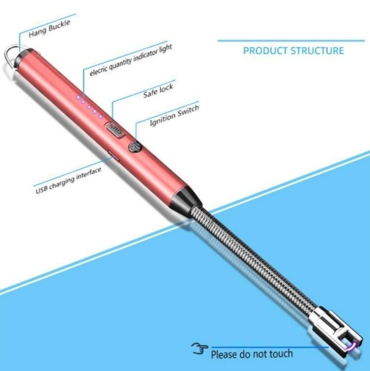 Электроимпульсная зажигалка с гибким проводом для кухни