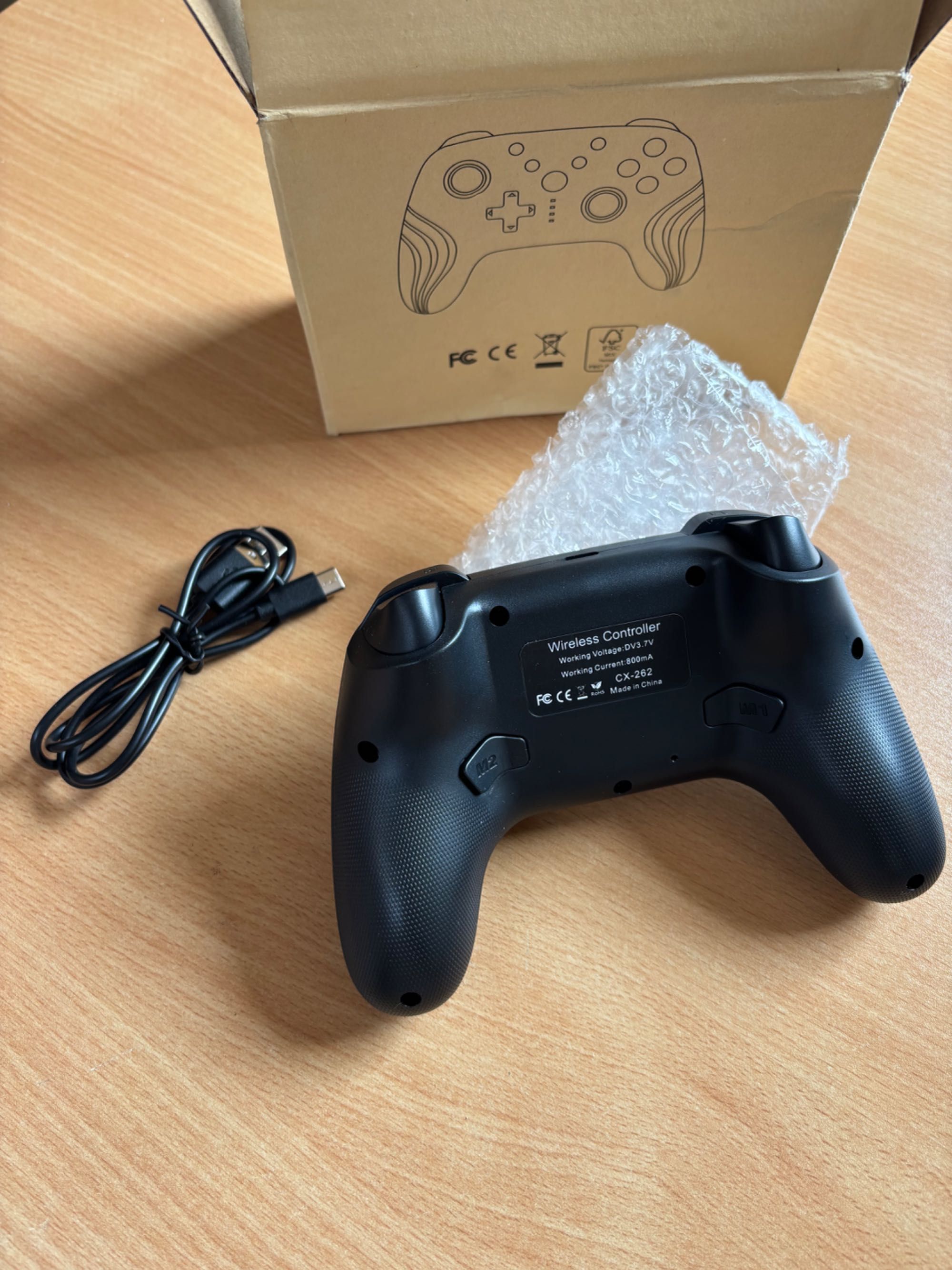 kontroler do gry, z ledem, wibracją czarny switch controller