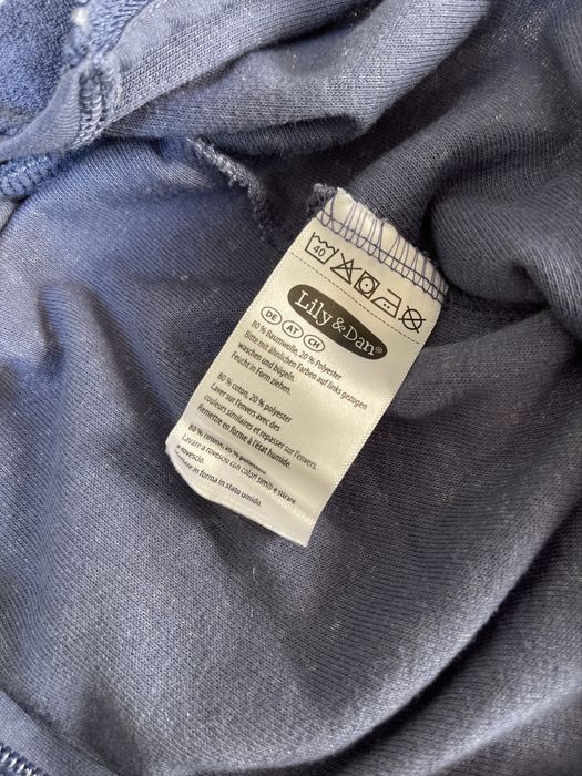 Lily&Dan bawełniana granatowa piżama chłopięca frotte 6-12 miesięcy