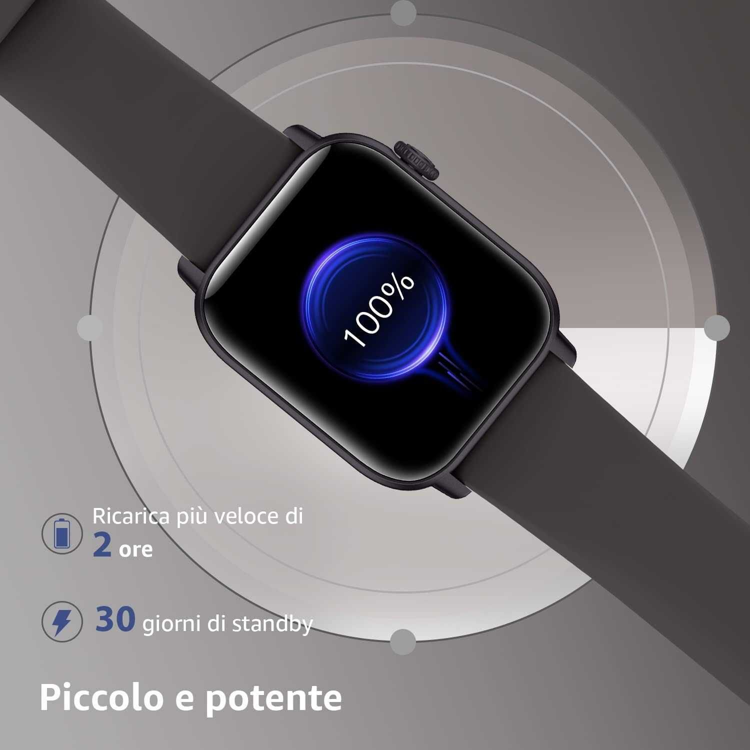 ASWEE QS208 smartwatch zegarek 1,85 IP68 tętno SpO2 sen połączenia
