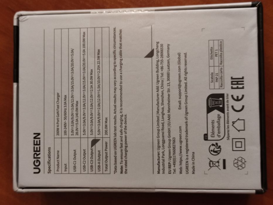 UGREEN Nexode 200w зарядка для ноутбука телефону ін гаджетів