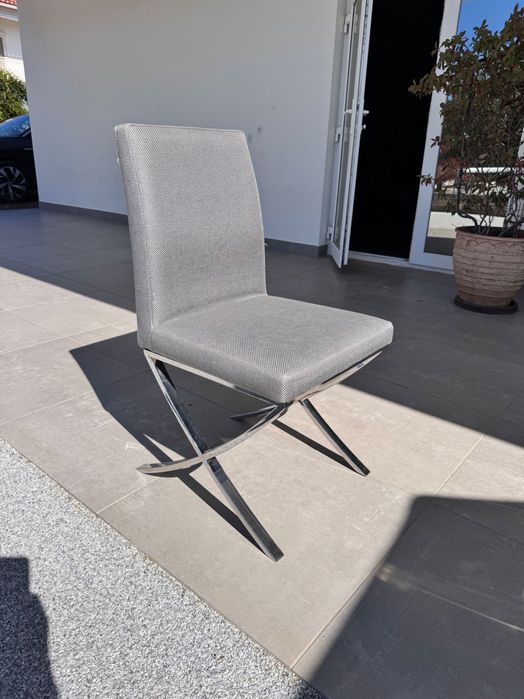 Conjunto de 6 cadeiras em inox — usadas, bom estado