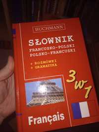 Słownik 3 w 1 francusko polski, pol-fr