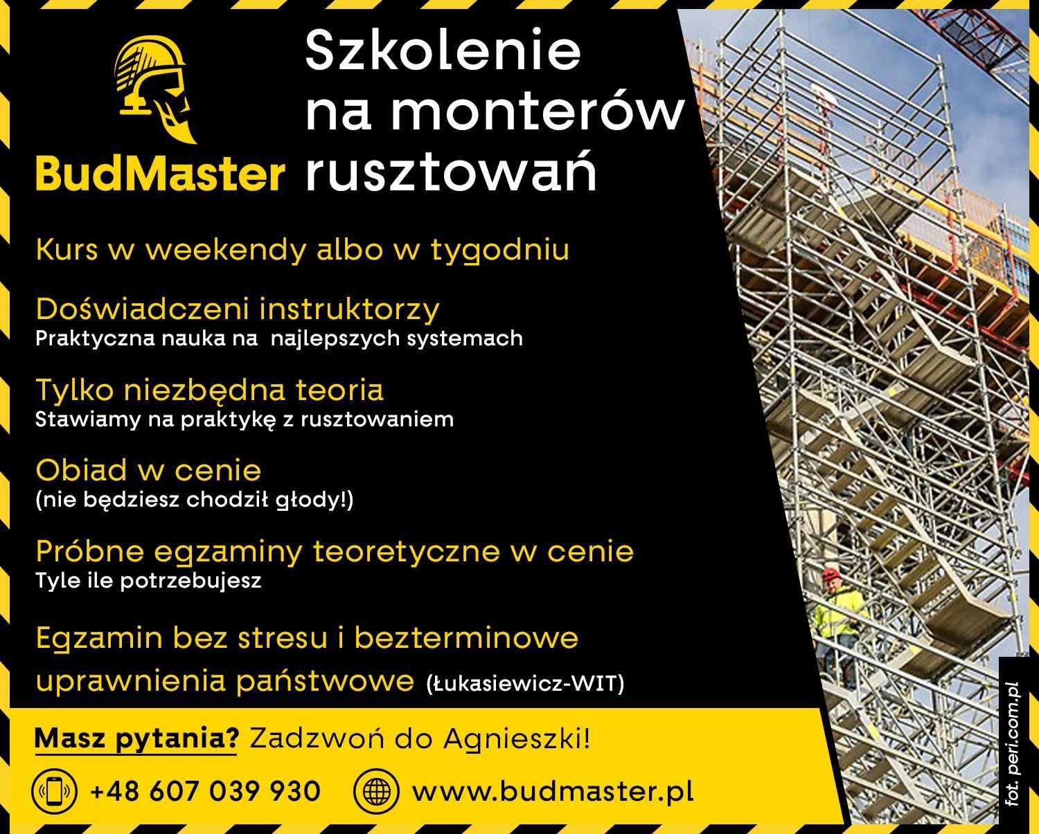 ! Już od 900 zł*, Weekendowy Kurs i Uprawnienia Montera Rusztowań !