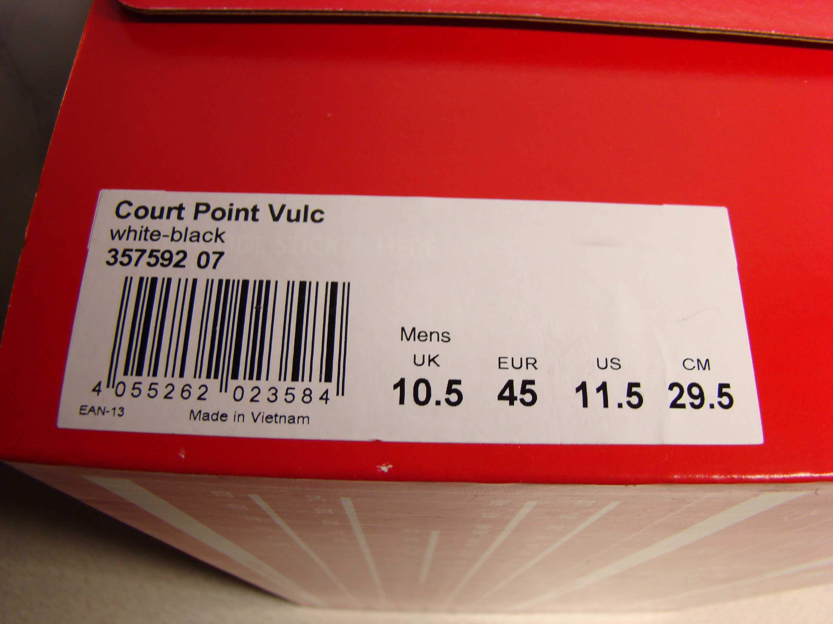 Puma court point vulc męskie buty sportowe 357592 rozmiar 45 białe