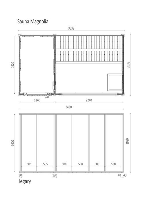 Sauna Ogrodowa Zewnętrzna MegS05 - 350 x 200 cm