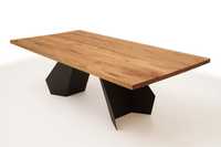 Stół dębowy nowoczesny - noga stalowa