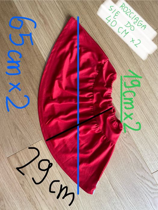 Czerwona spódniczka z lampasem  116 122