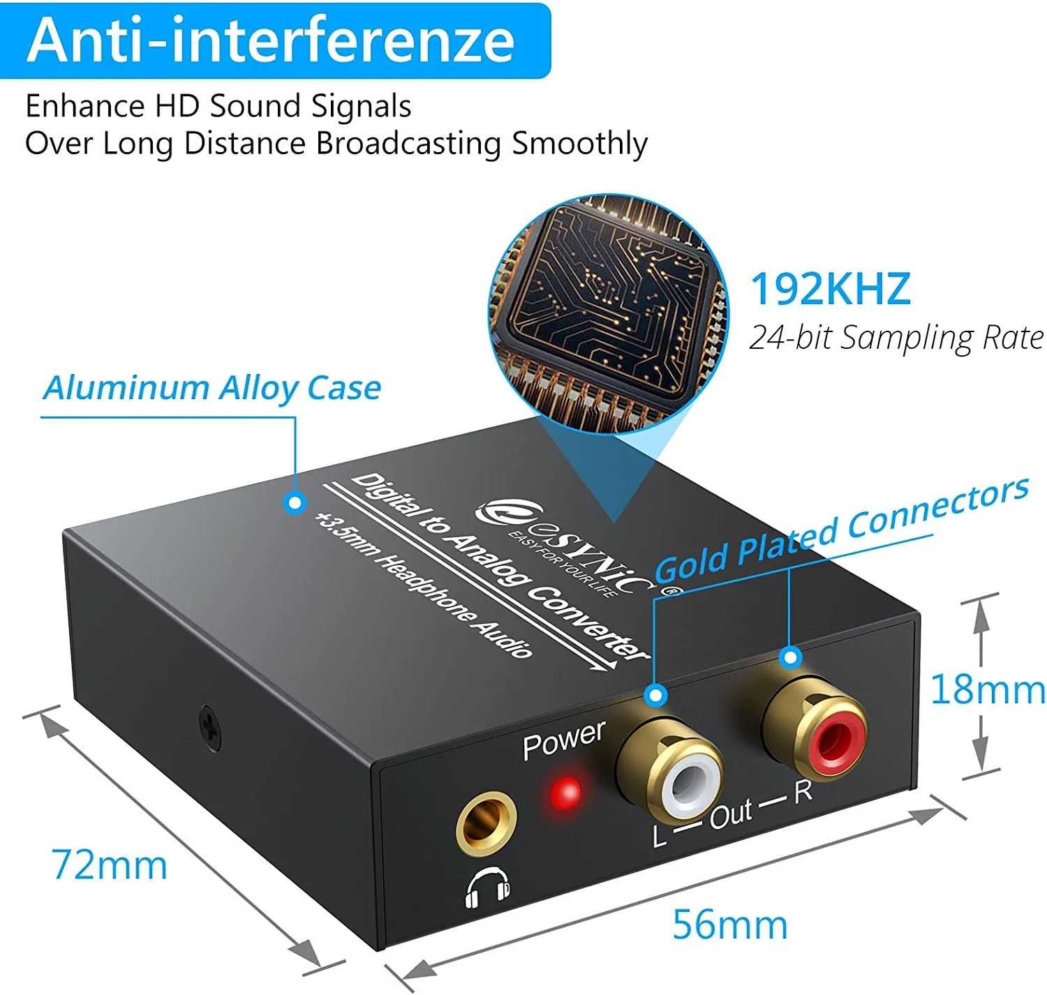 Konwerter DAC eSynic 192 KHz DAC022