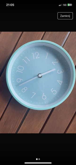 Zegar ścienny miętowy