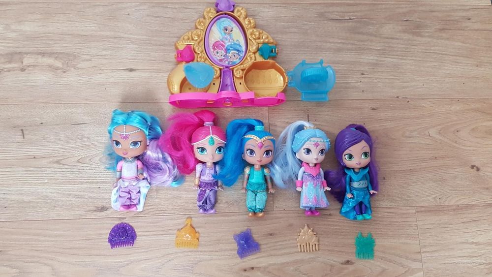 SHIMMER I SHINE 5 lalek zwierciadło akcesoria gratis BDB