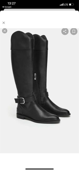 Продам сапоги Zara 39 размера( эко кожа) на узкую  и среднюю ногу