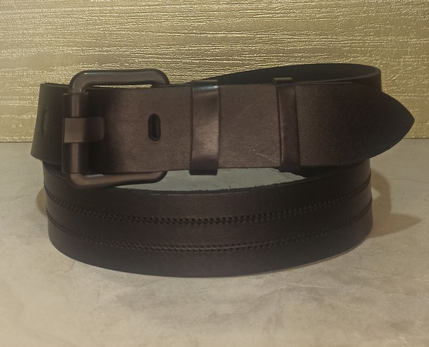 Ремень мужской кожаный джинсовый ремінь чоловічий  пояс