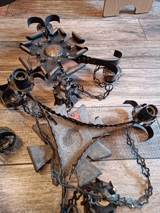 Stare lampy sufitowe 3szt antyk PRL loft retro vintage rustykalne hit