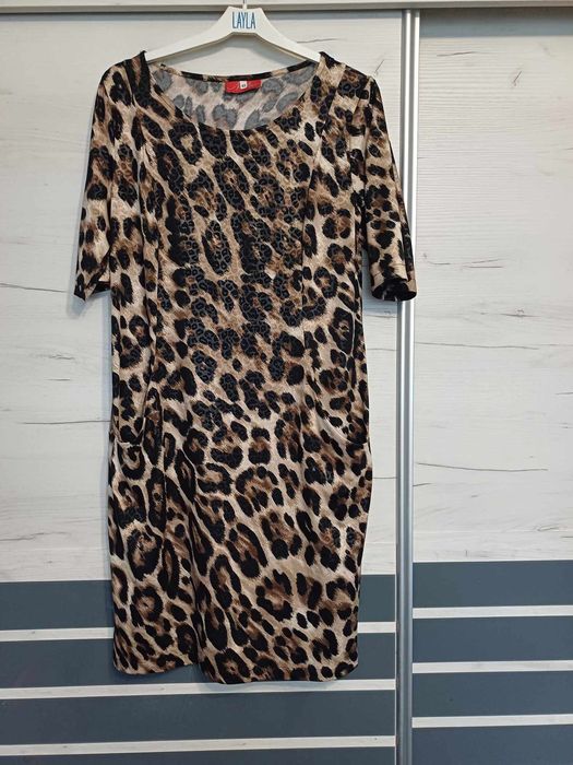 Sukienka panterka r.42 rekaw