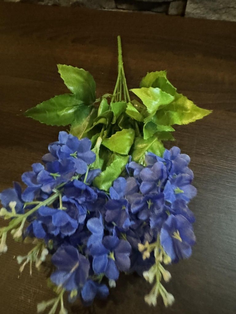 Bukiet kwiatów niebieski 33cm 5 gałązek 48tknkw