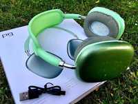 Zielone stylowe damskie słuchawki bezprzewodowe P9_ nowe
