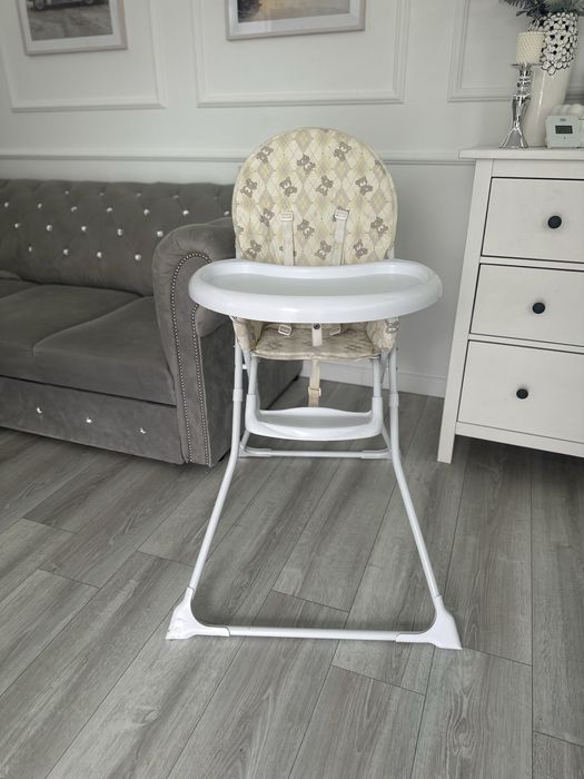 Krzeselko do karmienia skladane z podnozkiem BabiesRus bezowe misie