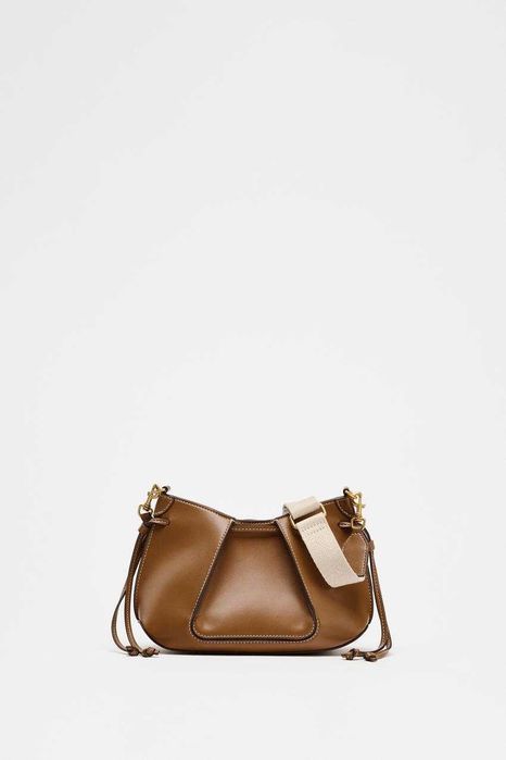 Torebka ZARA brązowa mała 6527/510 MINI TOREBKA Z MARSZCZENIAMI magnes