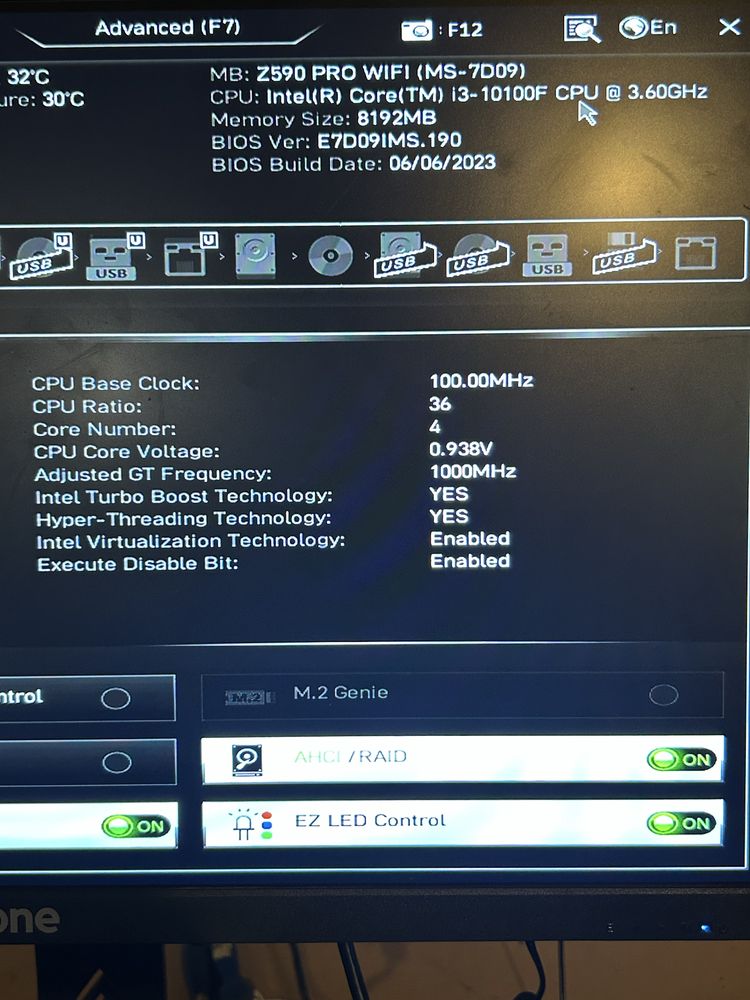 Conjunto i3 10100f + MSI Z590 Pro Wi-Fi