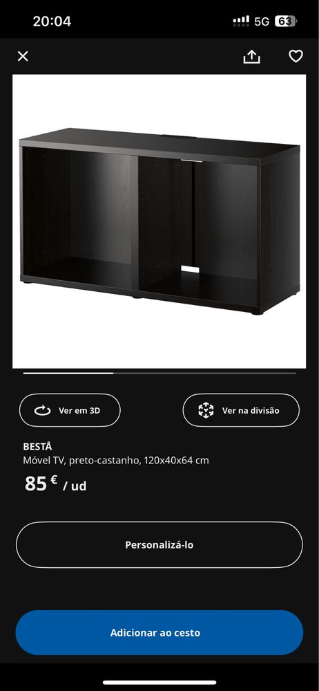 Movel TV preto-castanho