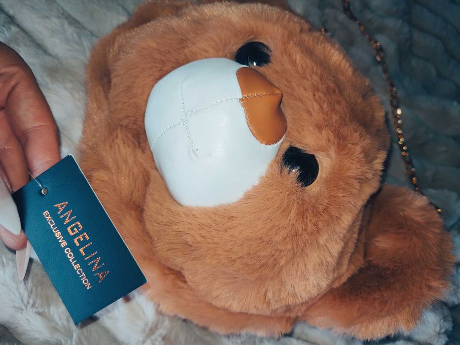 Pluszowe torebki w kształcie misiej głowy